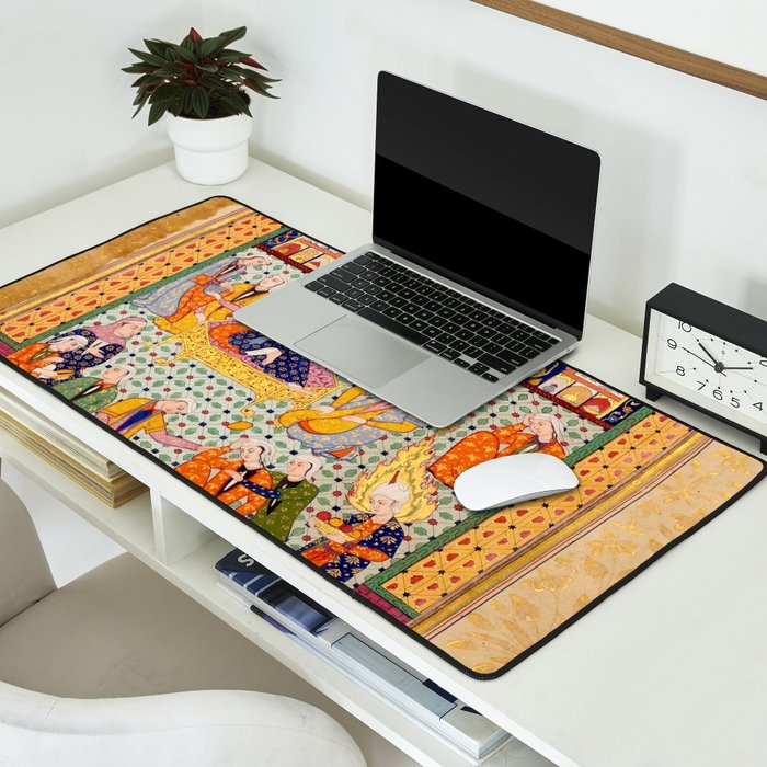  Zulaykhaâs friends cutting their fingers at the sight of Joseph Antique Islamic Art  Desk Mat Gallery Image 2