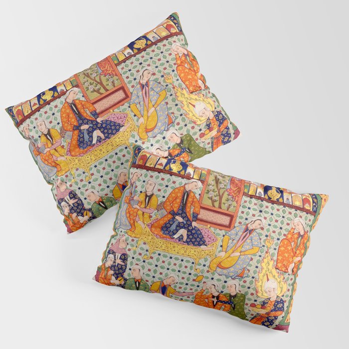  Zulaykhaâs friends cutting their fingers at the sight of Joseph Antique Islamic Art  Pillow Sham Gallery Image 1
