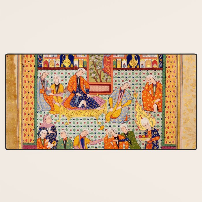  Zulaykhaâs friends cutting their fingers at the sight of Joseph Antique Islamic Art  Desk Mat Gallery Image 3