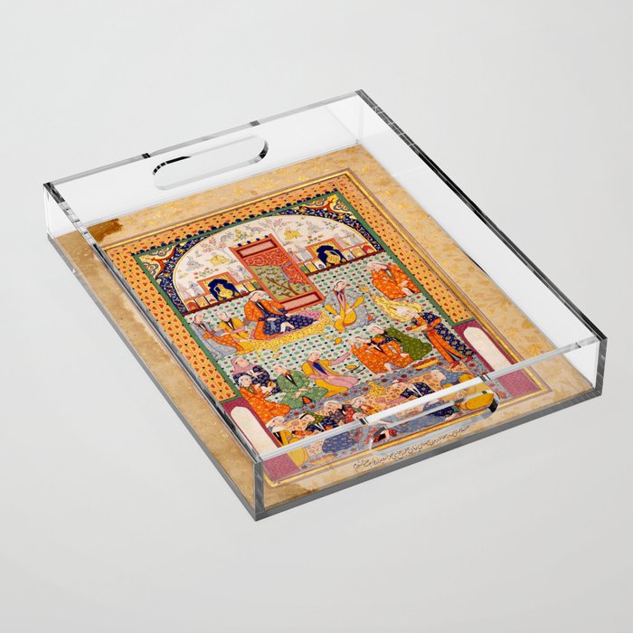  Zulaykhaâs friends cutting their fingers at the sight of Joseph Antique Islamic Art  Acrylic Tray Gallery Image 1