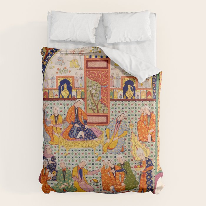  Zulaykhaâs friends cutting their fingers at the sight of Joseph Antique Islamic Art  Duvet Cover Gallery Image 1