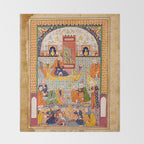  Zulaykhaâs friends cutting their fingers at the sight of Joseph Antique Islamic Art  Throw Blanket Gallery Image 2