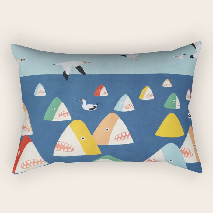 Shark Park Rectangular Pillow Gallery Image 1
