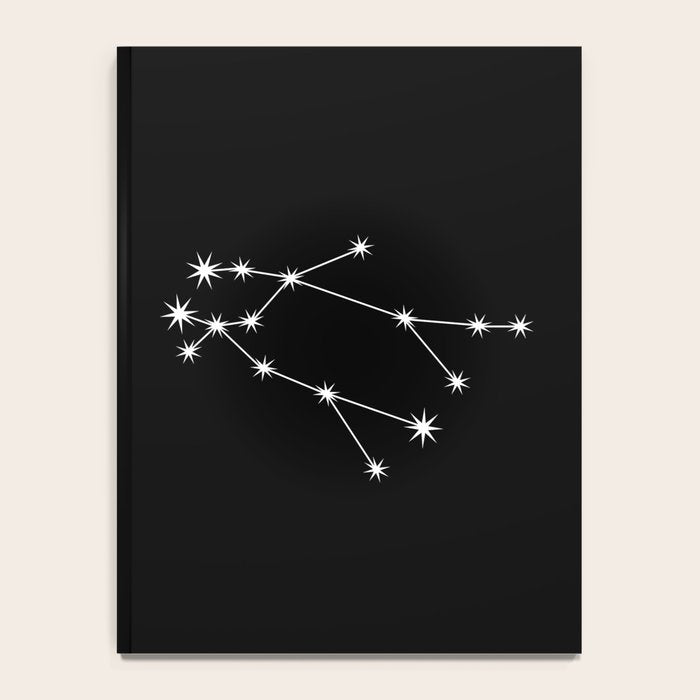 Gemini Zodiac Star Constellation Line Art Black Notebook Gallery Image 4