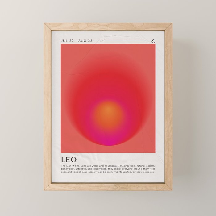 Leo Astrology Zodiac Aura Gradient Art Print Mini Art Print Gallery Image 1