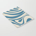 New Groove Retro Swirl Abstract Pattern in Boho Blue and Beige Notebook Gallery Image 2