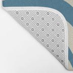 New Groove Retro Swirl Abstract Pattern in Boho Blue and Beige Bath Mat Gallery Image 2