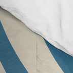 New Groove Retro Swirl Abstract Pattern in Boho Blue and Beige Comforter Gallery Image 4