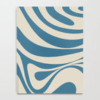 New Groove Retro Swirl Abstract Pattern in Boho Blue and Beige Notebook Gallery Image 4