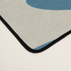 New Groove Retro Swirl Abstract Pattern in Boho Blue and Beige Desk Mat Gallery Image 4