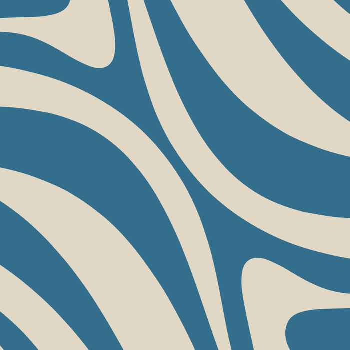 New Groove Retro Swirl Abstract Pattern in Boho Blue and Beige Coffee Mug Gallery Image 2