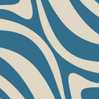 New Groove Retro Swirl Abstract Pattern in Boho Blue and Beige Coffee Mug Gallery Image 2