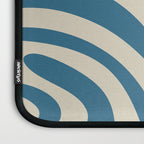 New Groove Retro Swirl Abstract Pattern in Boho Blue and Beige Laptop Sleeve Gallery Image 3