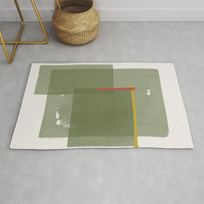 Modernist Green Objects Rug Gallery Image 1