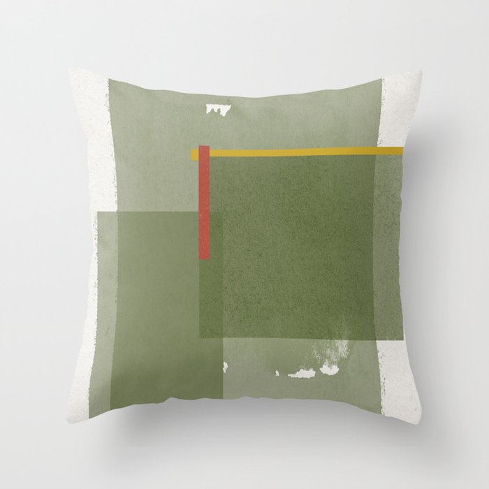 Modernist Green Objects Throw Pillow Gallery Image 6
