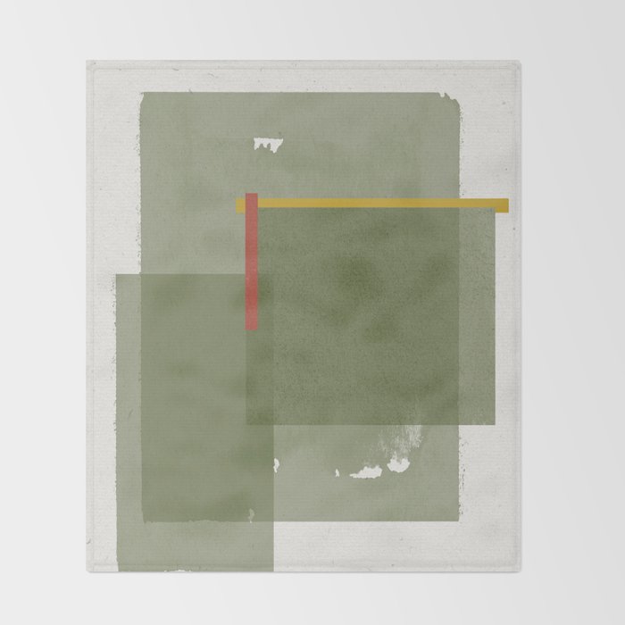 Modernist Green Objects Throw Blanket Gallery Image 2