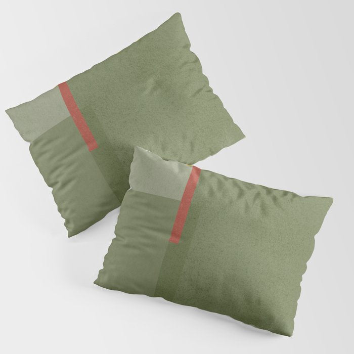 Modernist Green Objects Pillow Sham Gallery Image 3