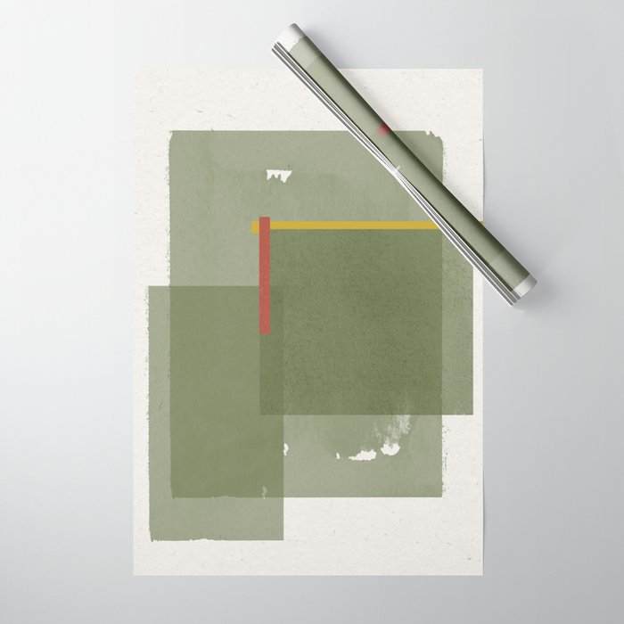 Modernist Green Objects Wrapping Paper Gallery Image 1