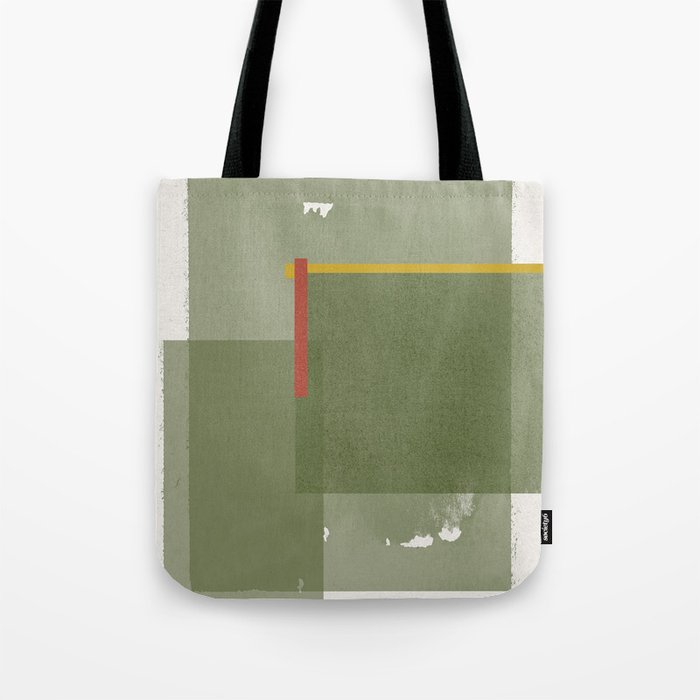 Modernist Green Objects Tote Bag Gallery Image 1