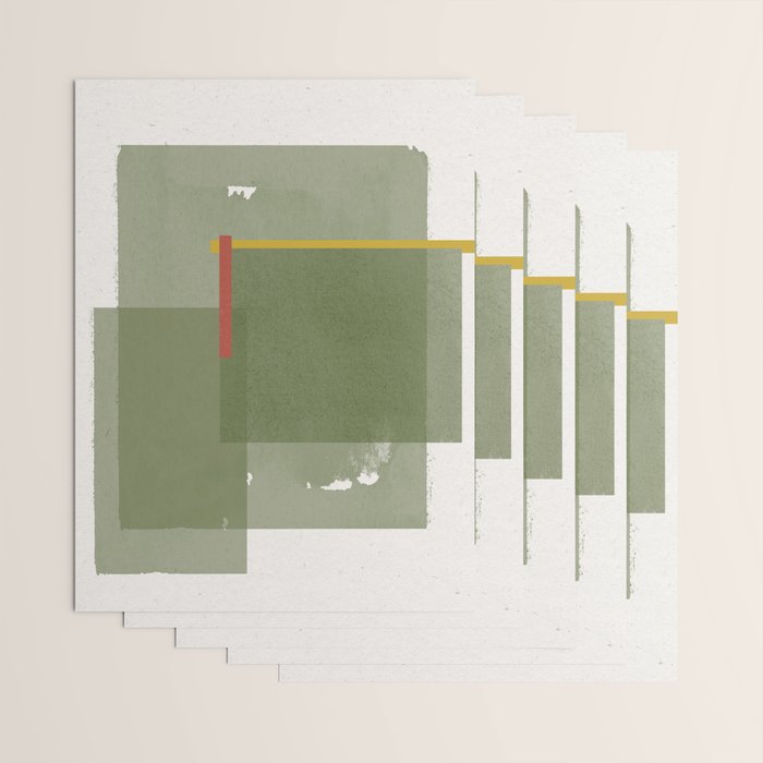 Modernist Green Objects Wrapping Paper Gallery Image 3