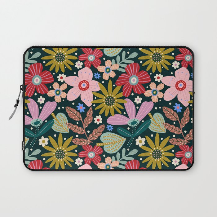 Colorful Floral Laptop Sleeve Gallery Image 1