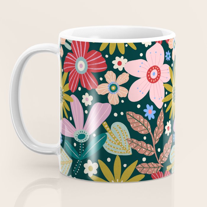 Colorful Floral Coffee Mug Gallery Image 3