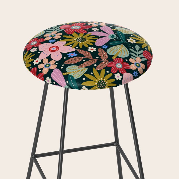 Colorful Floral Stool Gallery Image 2