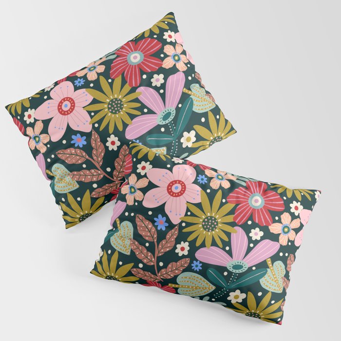 Colorful Floral Pillow Sham Gallery Image 3