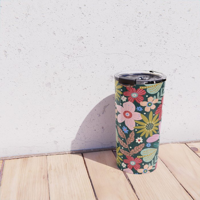 Colorful Floral Travel Mug Gallery Image 4