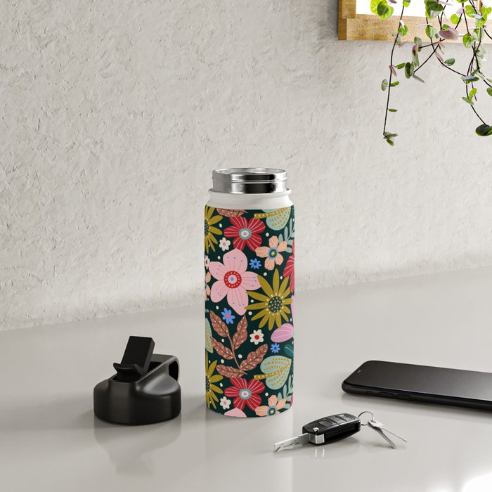 Colorful Floral Water Bottle Gallery Image 4