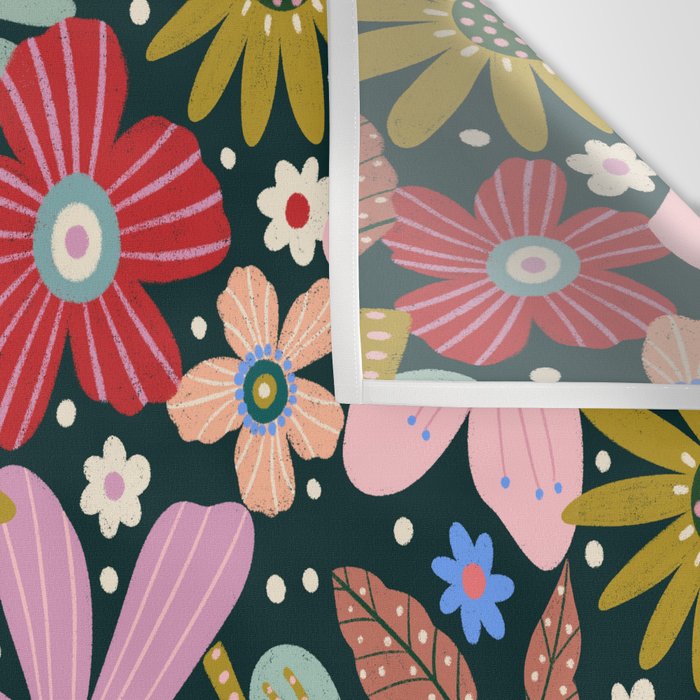 Colorful Floral Wall Tapestry Gallery Image 3