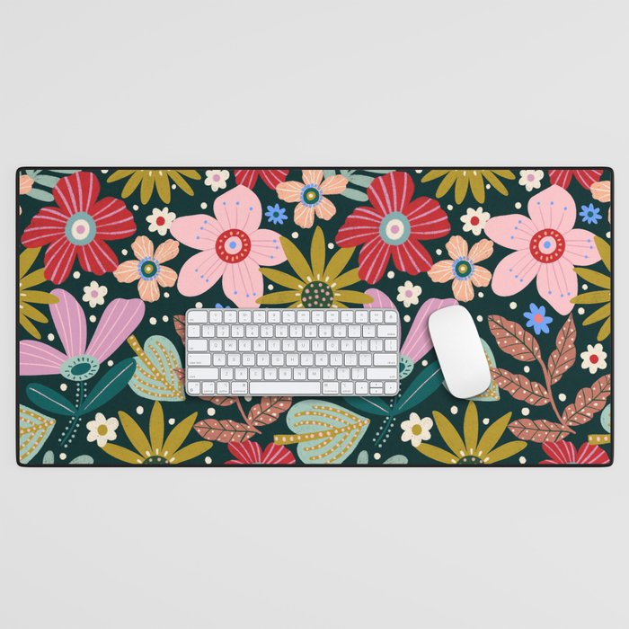 Colorful Floral Desk Mat Gallery Image 1