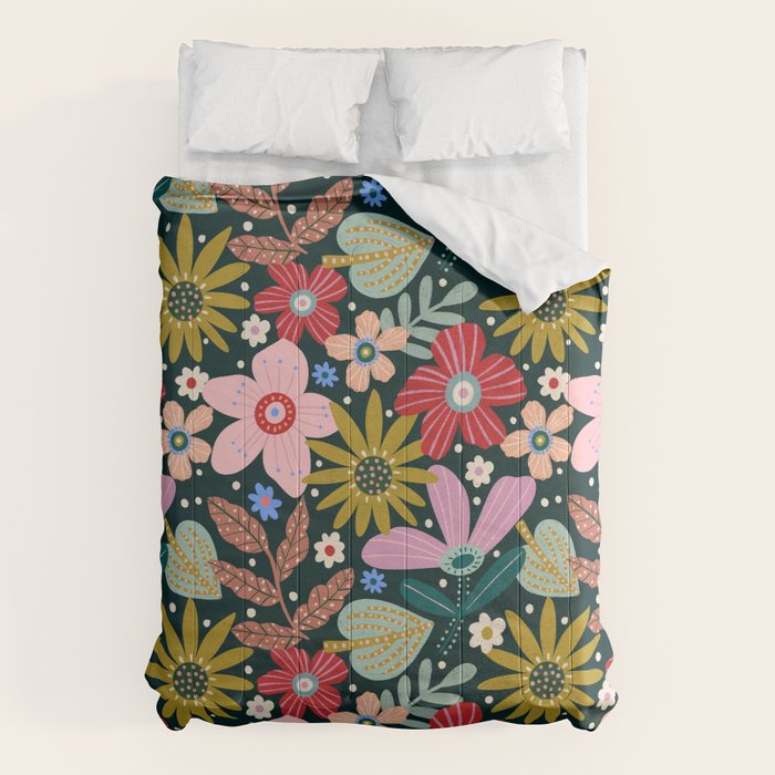 Colorful Floral Comforter Gallery Image 1