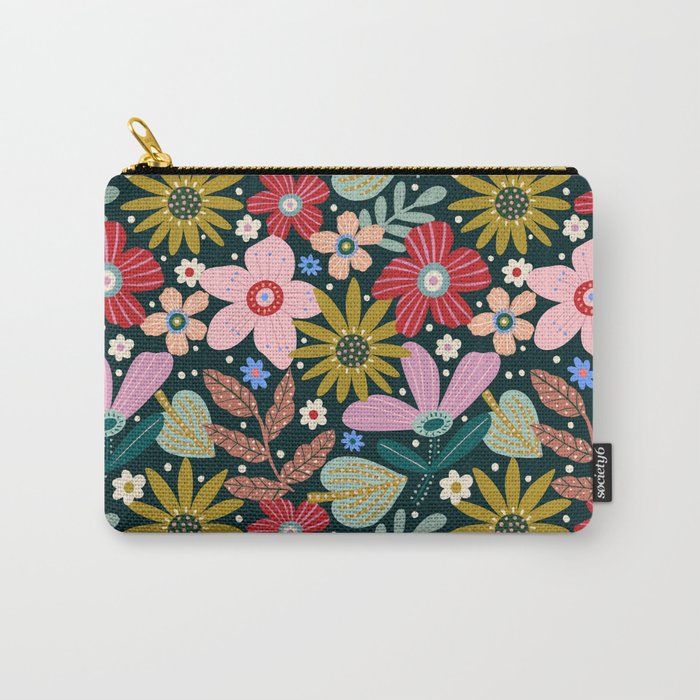 Colorful Floral Carry All Pouch Gallery Image 1