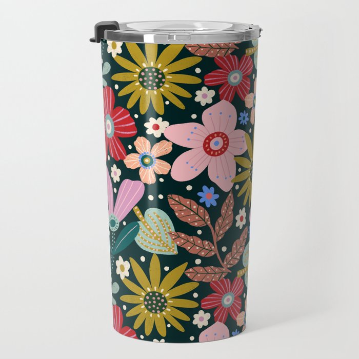 Colorful Floral Travel Mug Gallery Image 3