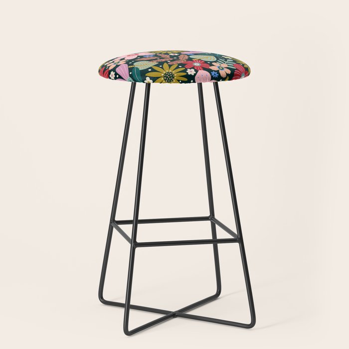 Colorful Floral Stool Gallery Image 1