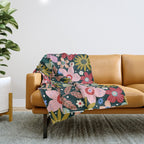 Colorful Floral Throw Blanket Gallery Image 1