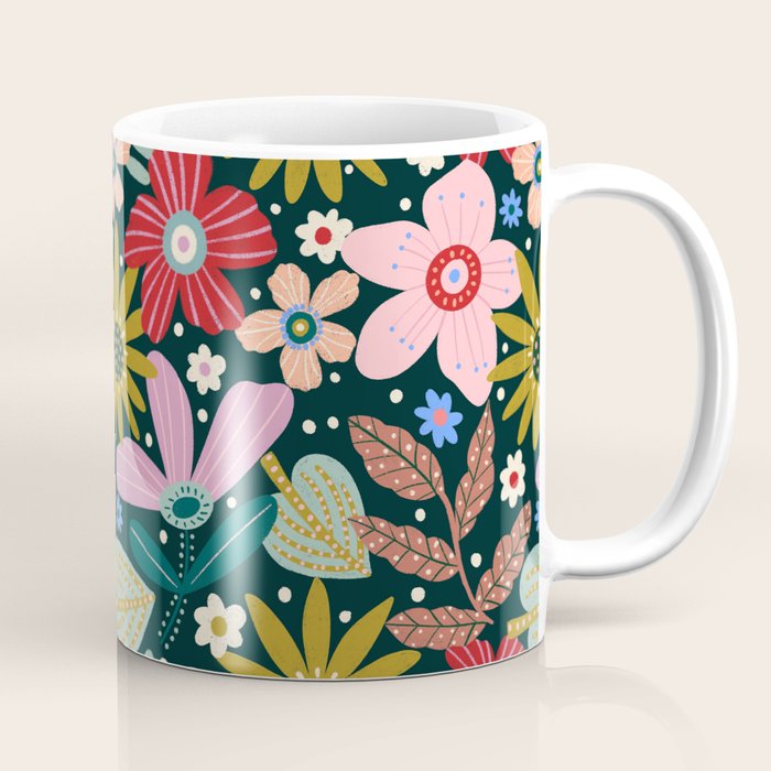 Colorful Floral Coffee Mug Gallery Image 1