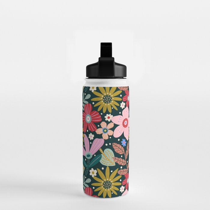 Colorful Floral Water Bottle Gallery Image 2