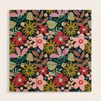 Colorful Floral Wood Wall Art Gallery Image 1