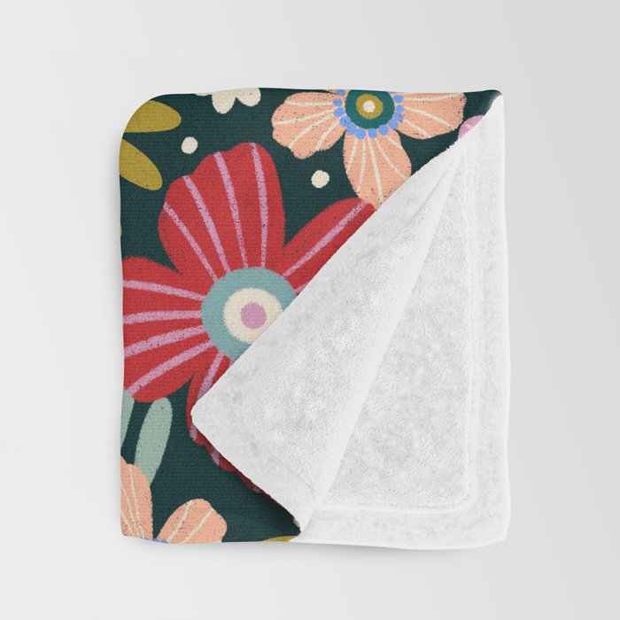 Colorful Floral Throw Blanket Gallery Image 3