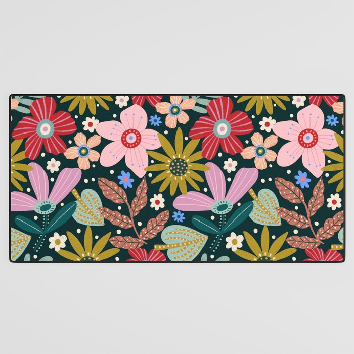 Colorful Floral Desk Mat Gallery Image 3