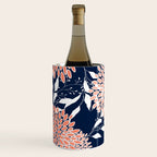 Floral Blooms and Leaves, Navy, Coral and White Wine Chiller Gallery Image 2