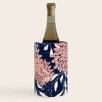 Floral Blooms and Leaves, Navy, Coral and White Wine Chiller Gallery Image 3