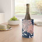 Floral Blooms and Leaves, Navy, Coral and White Wine Chiller Gallery Image 4
