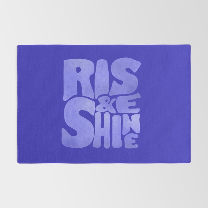 Rise and Shine - blue typography Rug Gallery Image 2