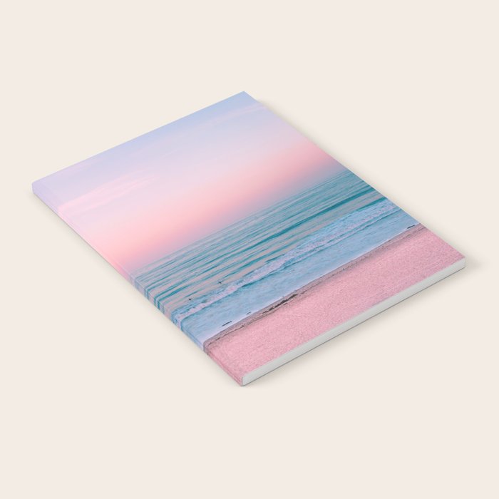 Gorgeous Pink Sunset Beach, Ocean Waves Notebook Gallery Image 1