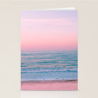 Gorgeous Pink Sunset Beach, Ocean Waves Stationery Card Gallery Image 2