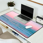 Gorgeous Pink Sunset Beach, Ocean Waves Desk Mat Gallery Image 2