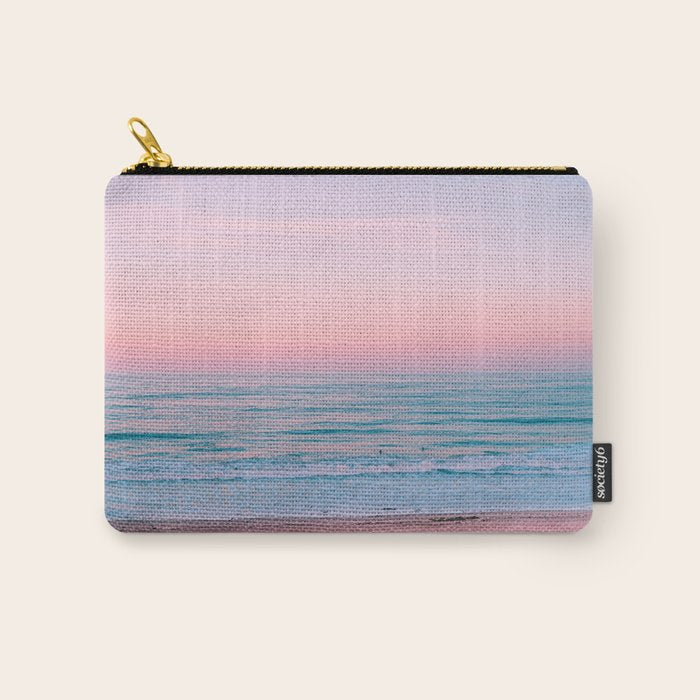 Gorgeous Pink Sunset Beach, Ocean Waves Carry All Pouch Gallery Image 1